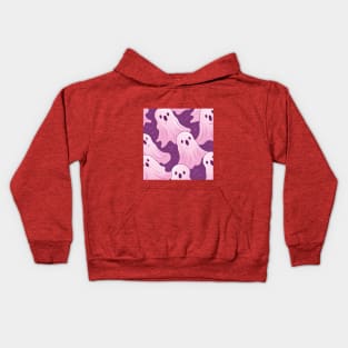 Cute pink ghosts pattern halloween Kids Hoodie